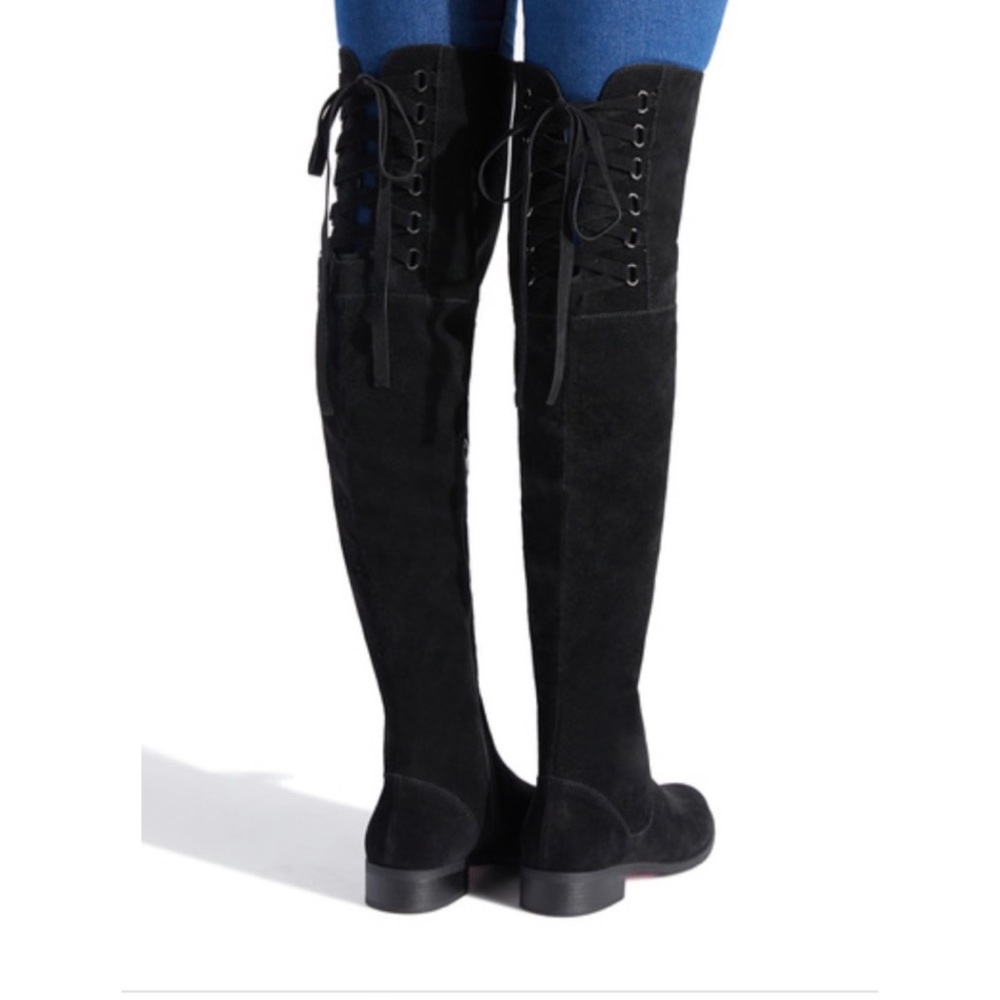 Lace Up Wide Calf Over the Knee Boots